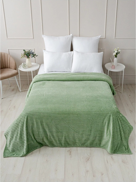 Изображение товара Плед Павлина Skandi Кубики 200x220 (оливковый)