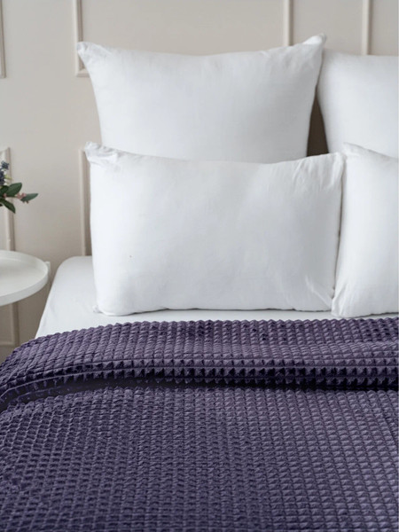 Изображение товара Плед Павлина Skandi Кубики 200x220 (фиолетовый)