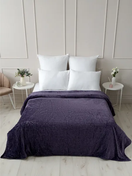 Изображение товара Плед Павлина Skandi Кубики 200x220 (фиолетовый)