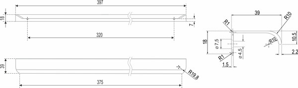 Изображение товара Ручка для мебели Boyard Al Monte RT110BSG.1/000/400