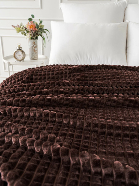 Изображение товара Плед Павлина Skandi Кубики 200x220 (шоколад)