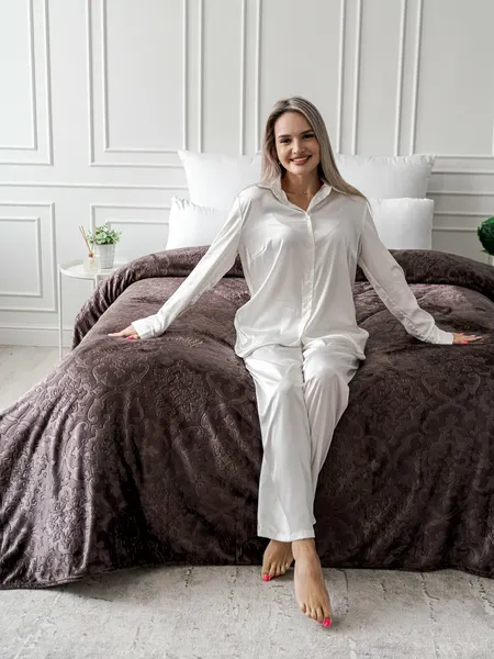 Изображение товара Плед Павлина Skandi Тиснение 150x200 (кофейный)