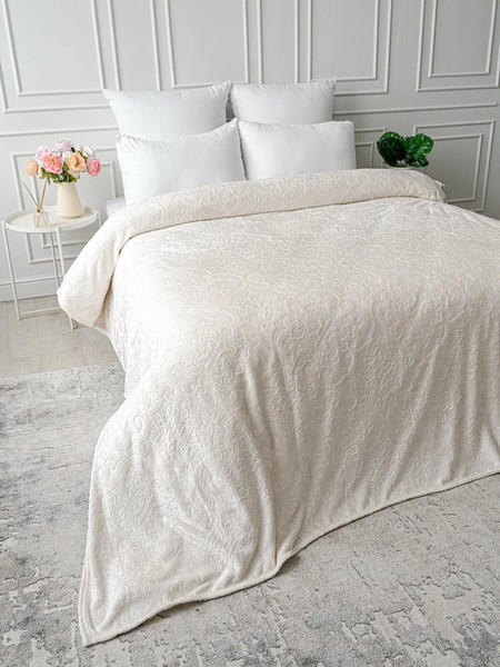 Изображение товара Плед Павлина Skandi Тиснение 150x200 (молочный)