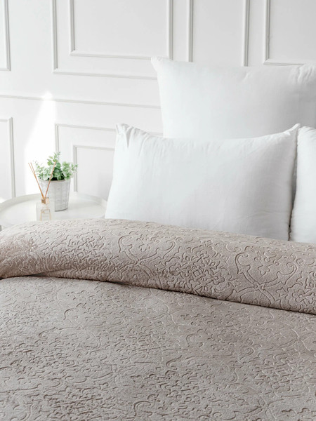 Изображение товара Плед Павлина Skandi Тиснение 200x220 (бежевый)