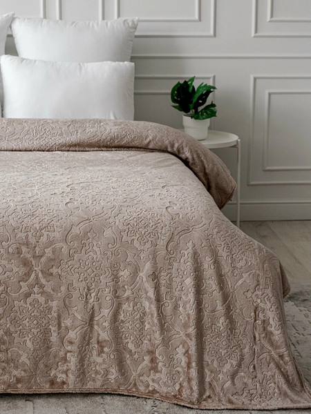 Изображение товара Плед Павлина Skandi Тиснение 200x220 (бежевый)