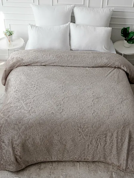 Изображение товара Плед Павлина Skandi Тиснение 200x220 (бежевый)