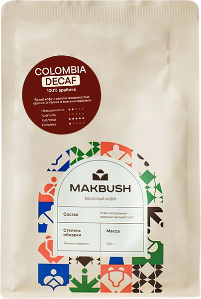 Изображение товара Кофе молотый MakBush Colombia Decaf (250г)