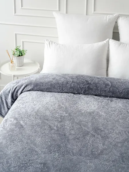 Изображение товара Плед Павлина Skandi Тиснение 200x220 (серый)