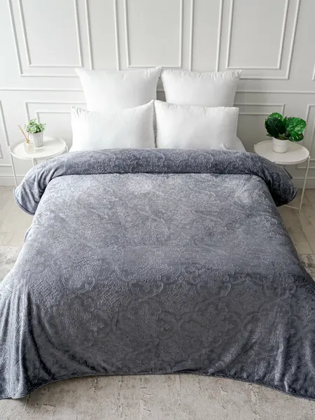 Изображение товара Плед Павлина Skandi Тиснение 200x220 (серый)