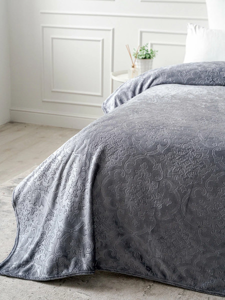 Изображение товара Плед Павлина Skandi Тиснение 200x220 (серый)