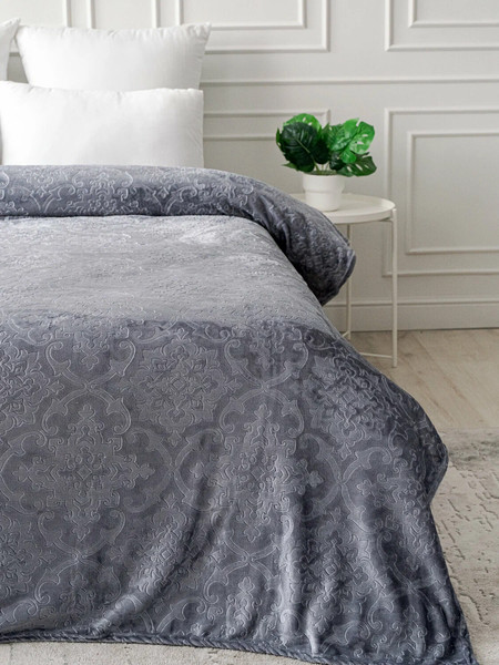 Изображение товара Плед Павлина Skandi Тиснение 200x220 (серый)