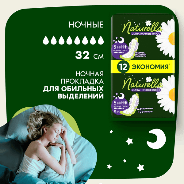 Изображение товара Прокладки гигиенические Naturella Ultra Camomile Night (12шт)