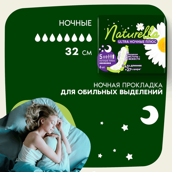 Изображение товара Прокладки гигиенические Naturella Ultra Camomile Night (6шт)
