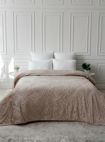 Изображение товара Плед Павлина Skandi Тиснение 220x240 (бежевый)