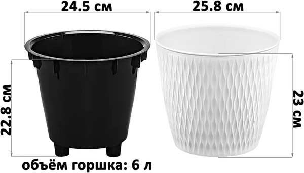 Изображение товара Кашпо El Casa Керама / 640590 (белый)