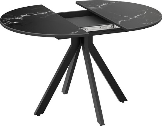 Изображение товара Обеденный стол ТриЯ Дуглас тип 2 (черный муар/стекло матовое черный мрамор)