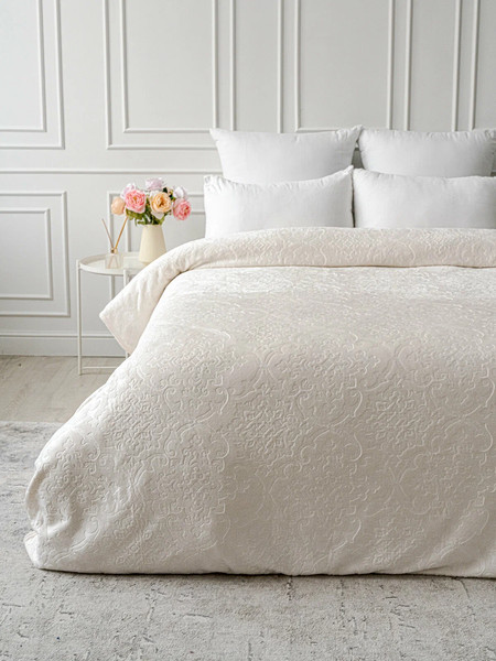 Изображение товара Плед Павлина Skandi Тиснение 220x240 (молочный)