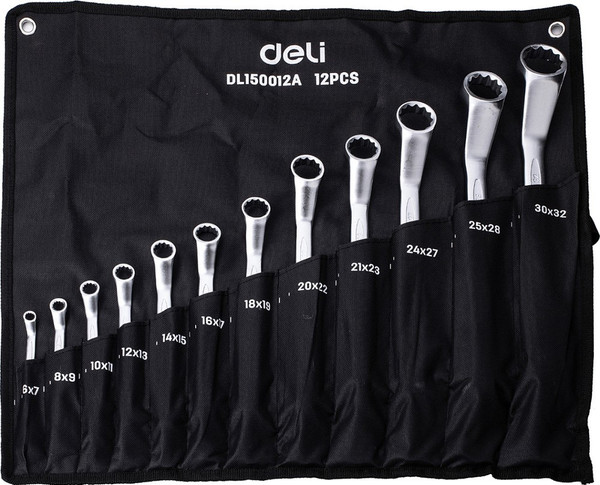 Изображение товара Набор ключей Deli EDL150012A (12шт, серебристый)