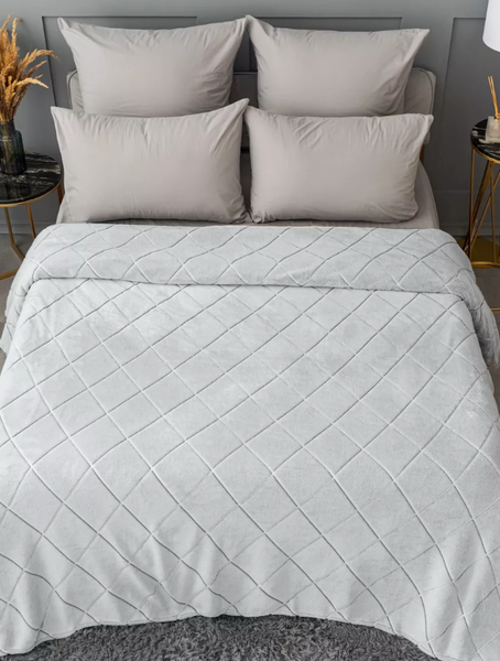 Изображение товара Плед Павлина Skandi Тиснение ромбы 220x240 (серый)