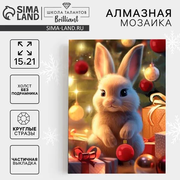 Изображение товара Набор алмазной вышивки Школа талантов Алмазная мозаика на новый год Зайчик / 10340828