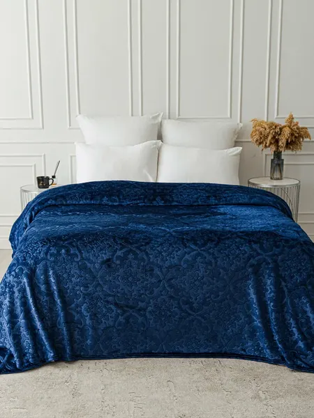 Изображение товара Плед Павлина Skandi Тиснение 150x200 (королевский синий)