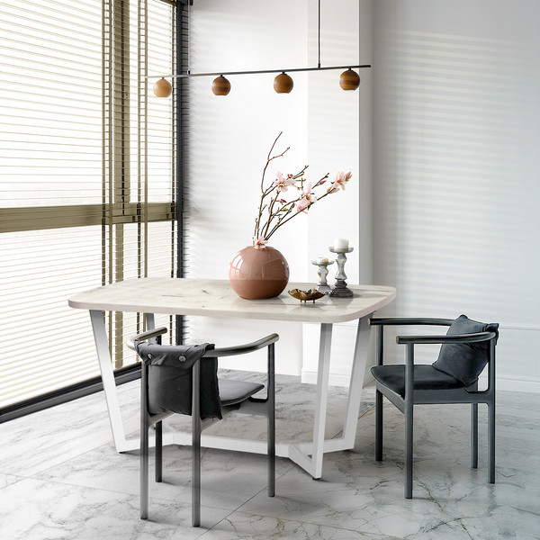 Изображение товара Обеденный стол Millwood Мюнхен 140х80 (дуб белый Craft/металл белый)