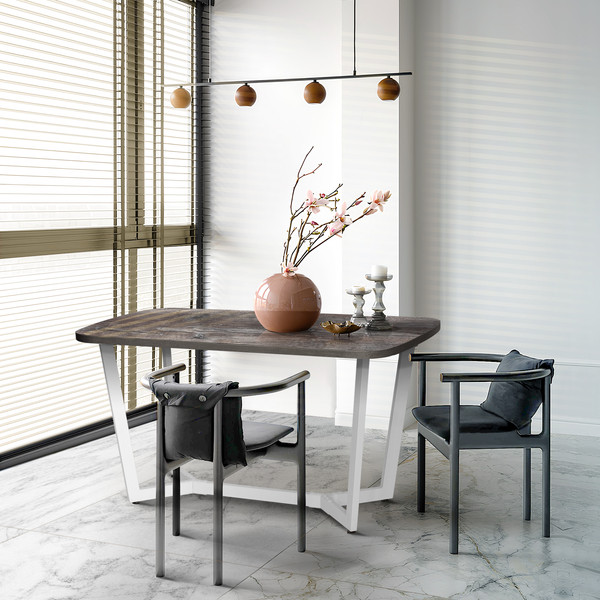 Изображение товара Обеденный стол Millwood Мюнхен 140х80 (сосна пасадена/металл белый)