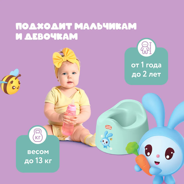 Изображение товара Детский горшок Малышарики 431337409 (зеленый)
