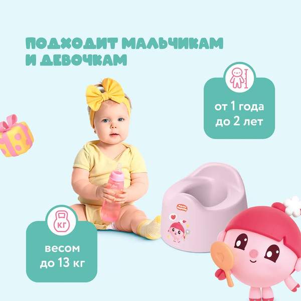 Изображение товара Детский горшок Малышарики 431337405 (розовый)