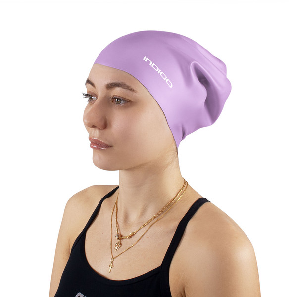 Изображение товара Шапочка для плавания Indigo Sport IN386 (р.55-60, сиреневый)