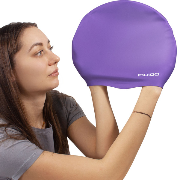 Изображение товара Шапочка для плавания Indigo Sport IN386 (р. 55-60, фиолетовый)
