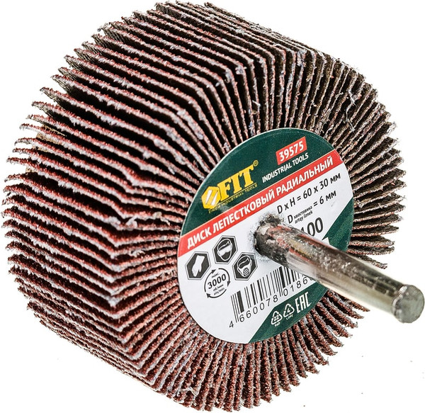 Изображение товара Шлифовальный круг FIT 60х30х6мм Р 100 / 39575