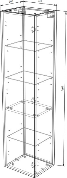 Изображение товара Шкаф-полупенал для ванной Garda Neapol 22н_350 / 31.22н.350.PVC (баноффи)