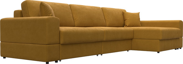 Изображение товара Диван угловой Лига Диванов Лига-055 НПБ Лонг универсальный / 130240 (велюр Brut 10 желтый)