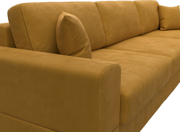 Изображение товара Диван угловой Лига Диванов Лига-055 НПБ Лонг универсальный / 130240 (велюр Brut 10 желтый)