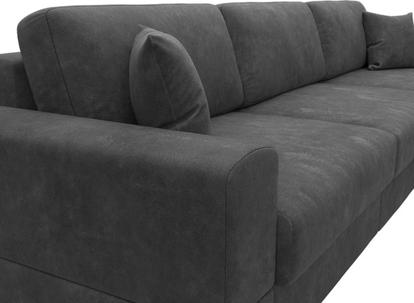 Изображение товара Диван угловой Лига Диванов Лига-055 НПБ Лонг универсальный / 130241 (велюр Brut 16 темно-серый)