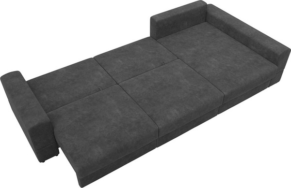 Изображение товара Диван угловой Лига Диванов Лига-055 НПБ Лонг универсальный / 130241 (велюр Brut 16 темно-серый)