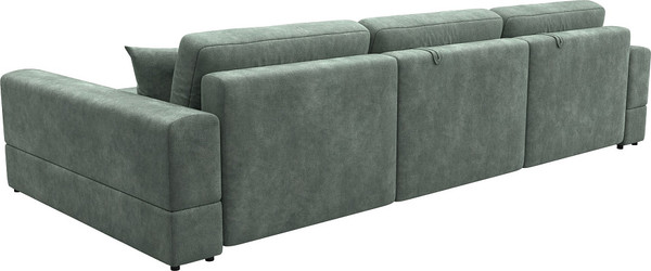 Изображение товара Диван угловой Лига Диванов Лига-055 НПБ Лонг универсальный / 130242 (велюр Brut 08 зеленый)