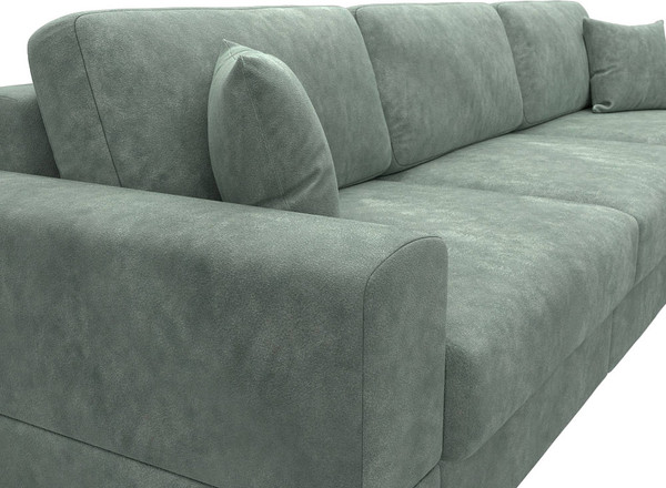 Изображение товара Диван угловой Лига Диванов Лига-055 НПБ Лонг универсальный / 130242 (велюр Brut 08 зеленый)