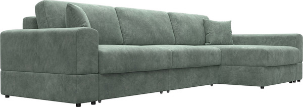 Изображение товара Диван угловой Лига Диванов Лига-055 НПБ Лонг универсальный / 130242 (велюр Brut 08 зеленый)