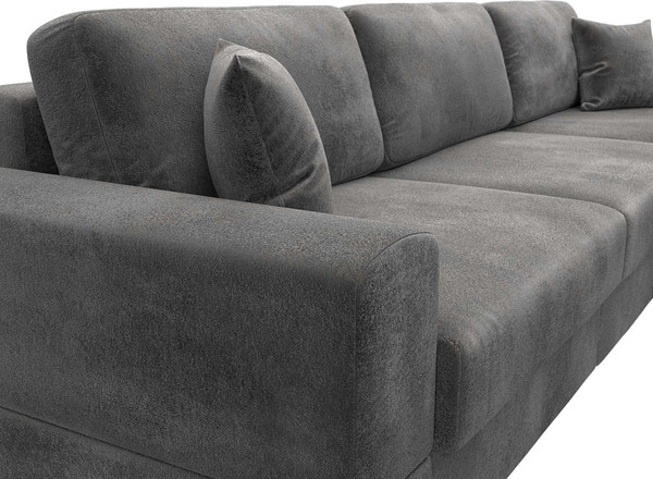 Изображение товара Диван угловой Лига Диванов Лига-055 НПБ Лонг универсальный / 130252 (велюр Tower 10 серый)