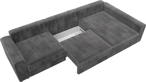 Изображение товара Диван угловой Лига Диванов Лига-055 НПБ Лонг универсальный / 130252 (велюр Tower 10 серый)