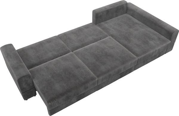 Изображение товара Диван угловой Лига Диванов Лига-055 НПБ Лонг универсальный / 130252 (велюр Tower 10 серый)