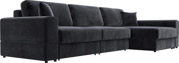 Изображение товара Диван угловой Лига Диванов Лига-055 НПБ Лонг универсальный / 130253 (велюр Tower 11 темно-серый)