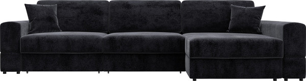 Изображение товара Диван угловой Лига Диванов Лига-055 НПБ Лонг универсальный / 130253 (велюр Tower 11 темно-серый)