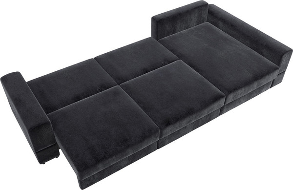 Изображение товара Диван угловой Лига Диванов Лига-055 НПБ Лонг универсальный / 130253 (велюр Tower 11 темно-серый)