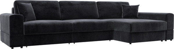 Изображение товара Диван угловой Лига Диванов Лига-055 НПБ Лонг универсальный / 130253 (велюр Tower 11 темно-серый)