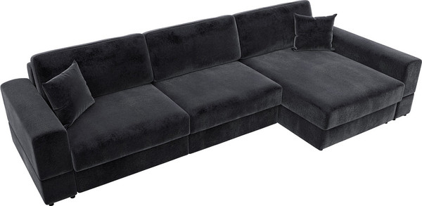 Изображение товара Диван угловой Лига Диванов Лига-055 НПБ Лонг универсальный / 130253 (велюр Tower 11 темно-серый)