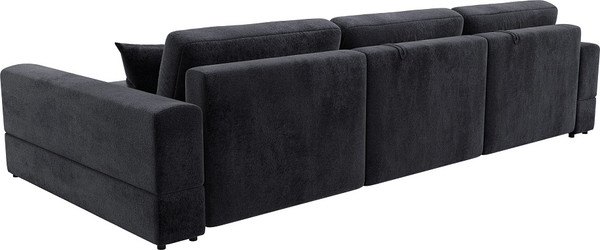 Изображение товара Диван угловой Лига Диванов Лига-055 НПБ Лонг универсальный / 130253 (велюр Tower 11 темно-серый)