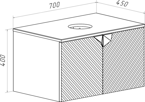 Изображение товара Тумба под умывальник Runo Андорра 70 (подвесная, графит/дуб коньячный)